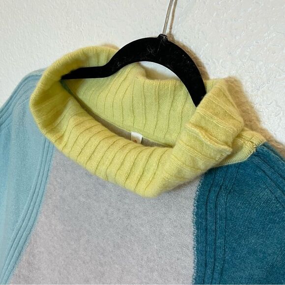 Anthropologie Daily Practice Cashmere Cowl Neck Colorblock Sweater size Small - Picture 4 of 9